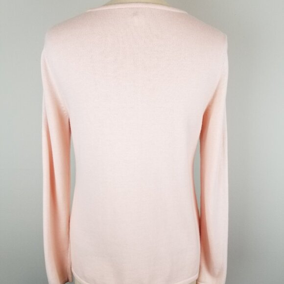 Chico's Embellished Jeweled Belle Pale Pink Pullover Knit Sweater Size 0 {Small} - Picture 9 of 11